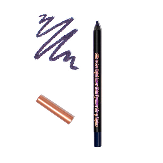 Navy nights Hildun beauty kajal creamy eyeliner with swatch brown and hazel eyes